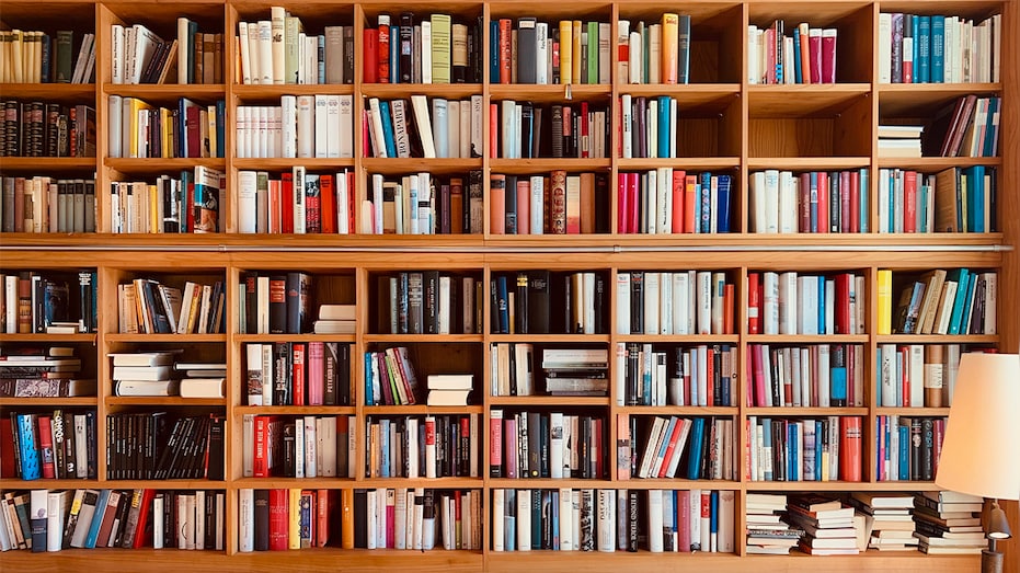 Large bookcase filled with books like a library shelf